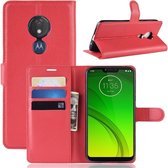 LuxeBass Hoesje geschikt voor Motorola Moto G7 Power - Bookcase Rood - portemonnee hoesje - telefoonhoes - gsm hoes - telefoonhoesjes