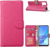 LuxeBass Hoesje geschikt voor Oppo A53 / A53s - Bookcase Roze - portemonnee hoesje - telefoonhoes - gsm hoes - telefoonhoesjes