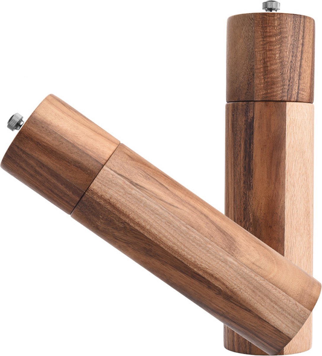 Haramgcourt Peper Zoutmolen Acaciahout 22 cm Geschenkdoos Verpakking Houten Pepermolen Zout En Pepermolen Set Hout Plateau