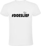 Doeslief Heren t-shirt | liefde | respect | vrede | grappig | cadeau | Wit