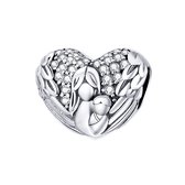 Moeder liefde hartje bedel | Mom love you bead | bedels beads cadeau | Zilverana | geschikt voor Biagi , Pandora , Trollbeads armband | 925 zilver
