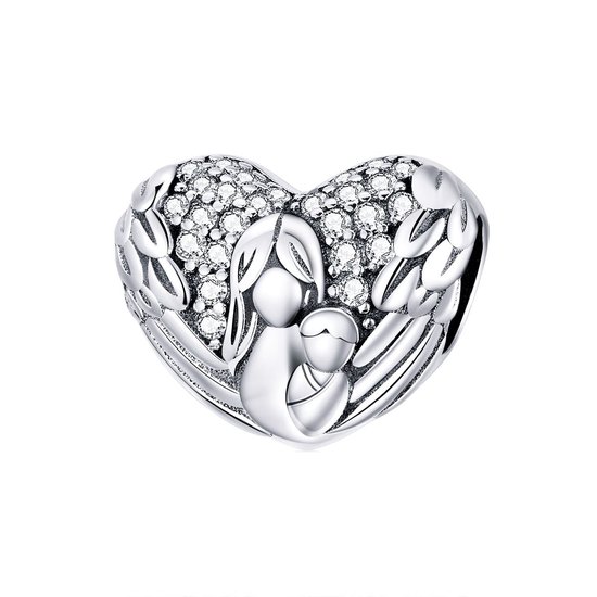 Moeder liefde hartje bedel | Mom love you bead | bedels beads cadeau | Zilverana | geschikt voor alle bekende merken | 925 zilver | moederdag
