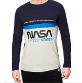 Nasa heren t-shirt - blauw - grijs - Maat L