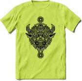 Bizon - Dieren Mandala T-Shirt | Grijs | Grappig Verjaardag Zentangle Dierenkop Cadeau Shirt | Dames - Heren - Unisex | Wildlife Tshirt Kleding Kado | - Groen - M