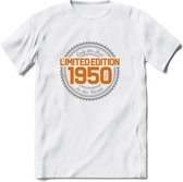 1950 Limited Edition Ring T-Shirt | Zilver - Goud | Grappig Verjaardag en Feest Cadeau Shirt | Dames - Heren - Unisex | Tshirt Kleding Kado | - Wit - M