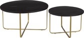 Livingfurn - Salontafel Levi Black - 70x70x38 - Set of 2 - Mangohout