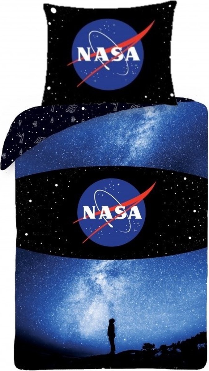 NASA Dekbedovertrek Melkweg - Eenpersoons - 140 x 200 cm - Katoen