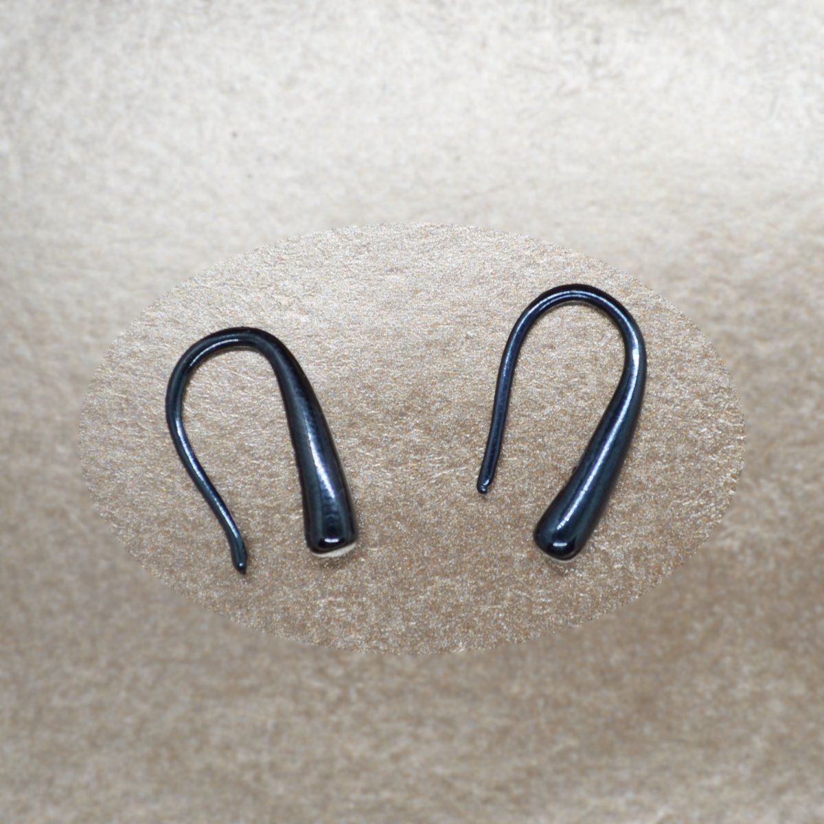 Gading® dames Oorbellen met zwart druppel vorm oorknoppen - 925 zilver