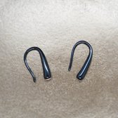 Gading® dames Oorbellen met zwart druppel vorm oorknoppen - 925 zilver