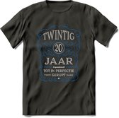 20 Jaar Legendarisch Gerijpt T-Shirt | Blauw - Grijs | Grappig Verjaardag en Feest Cadeau Shirt | Dames - Heren - Unisex | Tshirt Kleding Kado | - Donker Grijs - 3XL