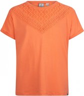 Indian Blue meiden t-shirt Contrast Lace Fresh Salmon