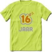 16 Jaar Feest T-Shirt | Goud - Zilver | Grappig Verjaardag Cadeau Shirt | Dames - Heren - Unisex | Tshirt Kleding Kado | - Groen - M