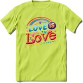 Love Is Love | Pride T-Shirt | Grappig LHBTIQ+ / LGBTQ / Gay / Homo / Lesbi Cadeau Shirt | Dames - Heren - Unisex | Tshirt Kleding Kado | - Groen - L