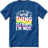 Lets Get Things Straight | Pride T-Shirt | Grappig LHBTIQ+ / LGBTQ / Gay / Homo / Lesbi Cadeau Shirt | Dames - Heren - Unisex | Tshirt Kleding Kado | - Donker Blauw - L