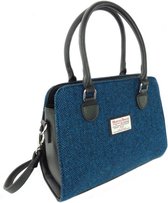 Findhorn handtas van echte Harris Tweed Deep Blue Herringbone - Gemaakt in Schotland