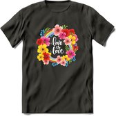 Love Is Love | Pride T-Shirt | Grappig LHBTIQ+ / LGBTQ / Gay / Homo / Lesbi Cadeau Shirt | Dames - Heren - Unisex | Tshirt Kleding Kado | - Donker Grijs - XXL