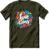 Love Wins | Pride T-Shirt | Grappig LHBTIQ+ / LGBTQ / Gay / Homo / Lesbi Cadeau Shirt | Dames - Heren - Unisex | Tshirt Kleding Kado | - Leger Groen - XL