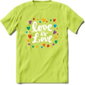 Love Is Love | Pride T-Shirt | Grappig LHBTIQ+ / LGBTQ / Gay / Homo / Lesbi Cadeau Shirt | Dames - Heren - Unisex | Tshirt Kleding Kado | - Groen - M