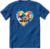 Love Is Love | Pride T-Shirt | Grappig LHBTIQ+ / LGBTQ / Gay / Homo / Lesbi Cadeau Shirt | Dames - Heren - Unisex | Tshirt Kleding Kado | - Donker Blauw - S