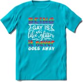 Gay Glitter | Pride T-Shirt | Grappig LHBTIQ+ / LGBTQ / Gay / Homo / Lesbi Cadeau Shirt | Dames - Heren - Unisex | Tshirt Kleding Kado | - Blauw - M