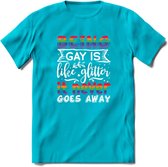 Gay Glitter | Pride T-Shirt | Grappig LHBTIQ+ / LGBTQ / Gay / Homo / Lesbi Cadeau Shirt | Dames - Heren - Unisex | Tshirt Kleding Kado | - Blauw - L