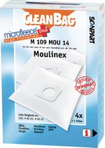CleanBag stofzuigerzakken 4 stuks - Geschikt voor Moulinex Compact - 250 A8201 A8203 - Inclusief 1 filter - Alternatief