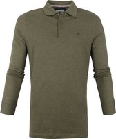 Giordano - Long Sleeve Polo Luke Signature Olijfgroen - XL - Modern-fit