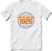 1925 Limited Edition Ring T-Shirt | Zilver - Goud | Grappig Verjaardag en Feest Cadeau Shirt | Dames - Heren - Unisex | Tshirt Kleding Kado | - Wit - XXL