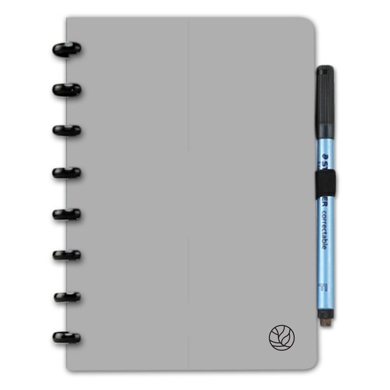 GreenBook - Whiteboard Notebook - A5 Lijn & Blanco - Grijs - met doekje