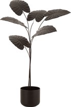 J-Line decoratie Plant - metaal - donkerbruin - small
