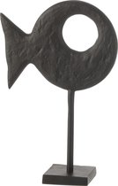 J-Line figuur Vis Op Voet - aluminium - zwart - large