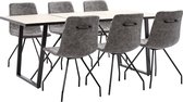 Decoways - 7-delige Eethoek kunstleer donkerbruin