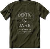 30 Jaar Legendarisch Gerijpt T-Shirt | Donkergrijs - Grijs | Grappig Verjaardag en Feest Cadeau Shirt | Dames - Heren - Unisex | Tshirt Kleding Kado | - Leger Groen - XL