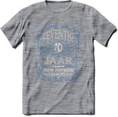 70 Jaar Legendarisch Gerijpt T-Shirt | Blauw - Grijs | Grappig Verjaardag en Feest Cadeau Shirt | Dames - Heren - Unisex | Tshirt Kleding Kado | - Donker Grijs - Gemaleerd - XXL