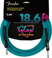Fender Professional Glow in the Dark jackkabel 6.35 mm recht blauw 5.5 meter