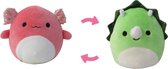 Squishmallow Flip o Mallow - 12CM - Archie the Axolotl - Tristan the Triceratops - Incl. Adoptiecertificaat