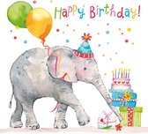 PPD - Birthday Elephant - Papieren lunch servetten