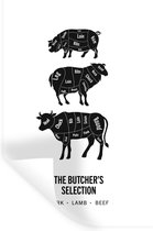 Stickers Stickers muraux - Cuisine - Vache - Viande - 20x30 cm - Feuille adhésive - Cadeau pour femme