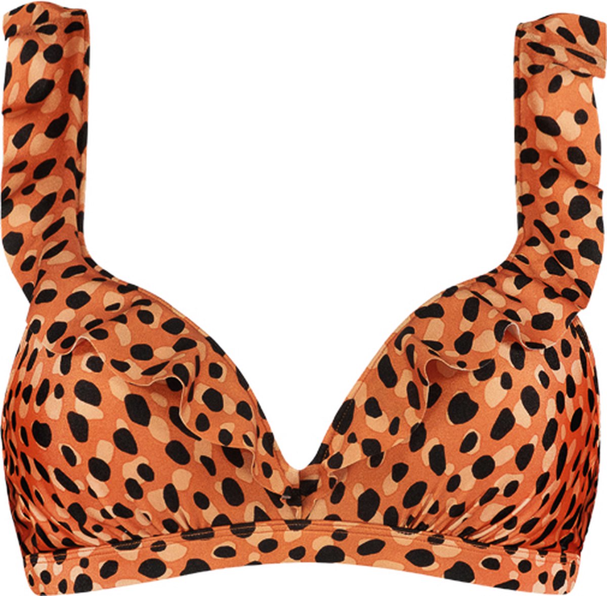 Beachlife Leopard Spots ruffle bikinitop met voorgevormde cups en beugel - dames - Maat 85C