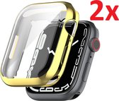 Full Cover Screen Protector Cover Case Bumper Hoesje Geschikt Voor Apple Watch Series 7 45mm - iWatch 45 MM Beschermkap Beschermhoes Screenprotector Beschermer Hoes - Volledige 360