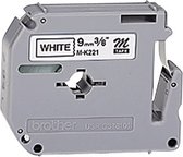 Labeltape Brother P-touch M-K221 9mm zwart op wit