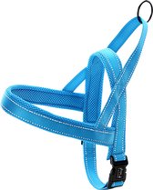 WOEFF Hondentuigje – hondenharnas neon blauw – maat S – buikomvang 45-55cm