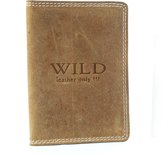 Wild Leather Only !!! Pasjeshouder Unisex Buffelleer Bruin - (RS-5022-14) -