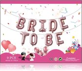 9-delige Folieballonnen set Bride to Be rose goud - ballon - bride to be - vrijgezellenfeest - decoratie