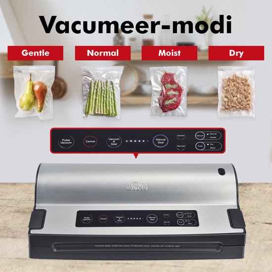 Solis Vac Prestige 575 - Machine Sous Vide Alimentaire - Fonction de Marinage - Gris