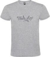 Grijs  T shirt met  "Bad Boys" print Zilver size XS