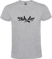 Grijs  T shirt met  "Bad Boys" print Zwart size L