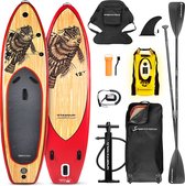 Sportstech 8in1-stand up paddling board Set + kajak-zitting & led dry bag + luidspreker | standup paddleboard opblaasbaar + luchtpomp & fiberglas peddel | zomerplezier stand-up pad