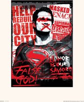Grupo Erik DC Batman V Superman Superman False God Kunstdruk 30x40cm Poster - 30x40cm