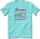 A-10 Warthog Vliegtuig T-Shirt | Unisex leger Kleding | Dames - Heren Straaljager shirt | Army F16 | Grappig bouwpakket Cadeau | - Licht Blauw - XXL